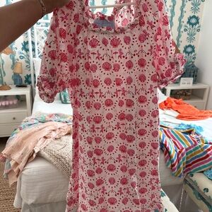 Hill House Pink and White Seashell Print Dress